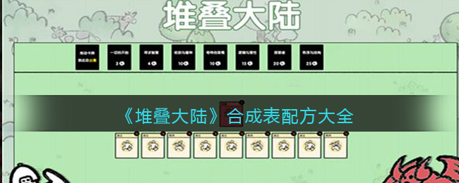 抖音堆叠大陆合成表配方大全 stacklands合成表公式汇总图片1