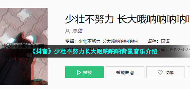 《抖音》少壮不努力长大哦呐呐呐背景音乐介绍